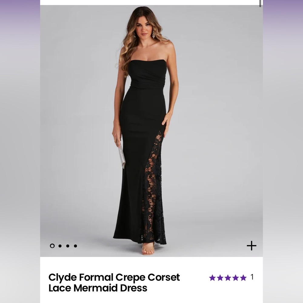 Windsor Clyde Crepe Corset Dress Black